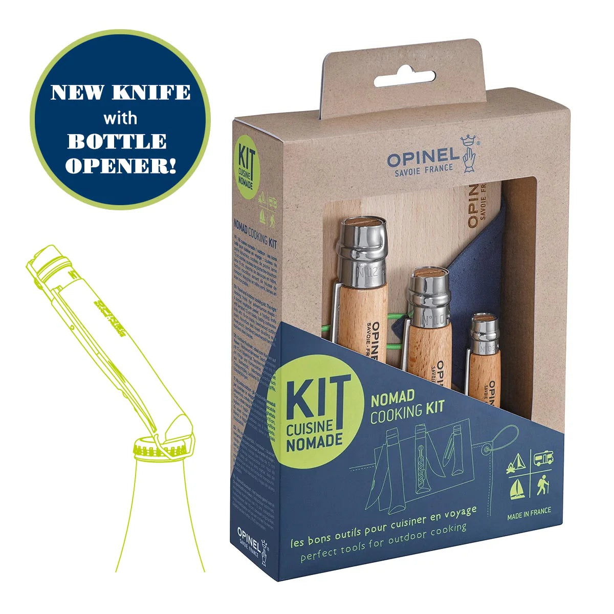 Opinel Nomad Cooking Kit | 3 PC Outdoor Cooking Kit