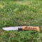 No°08 Oak Engraved Handle Folding Knife - Animalia (Blister Packaging)