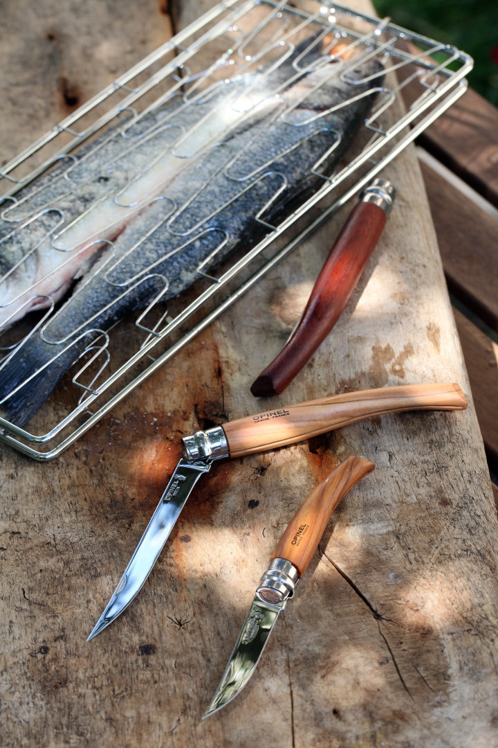 N°10 Slim Ebony Wood Folding Fillet Knife