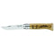 No°08 Oak Engraved Handle Folding Knife - Animalia