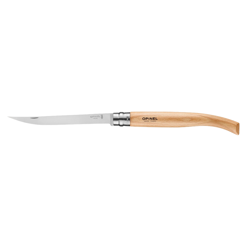 No.12 Effilé Stainless Steel Filleting Folding Knife - Beech