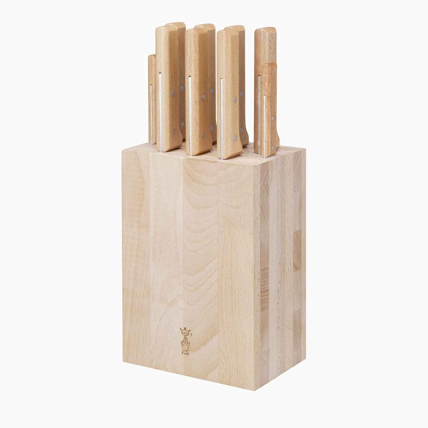 Opinel Kitchen Knife Storage Block - 9 Knives