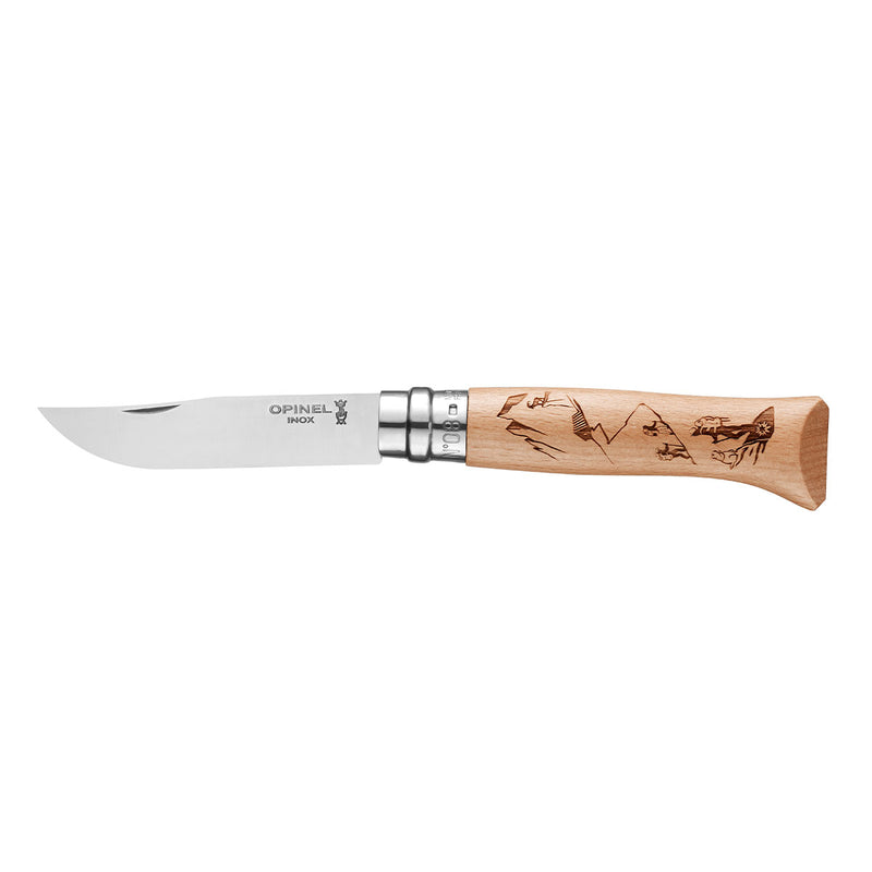 N°08 Limited Edition Engraved Handle Folding Knife - Alpine Adventures